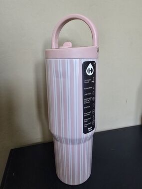 HydroJug Sport 40oz Cabana Pink Striped Insulated Water Bottle Limited NWT